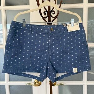 a.n.a Blue Print Twill Shorts Size 12 NWT